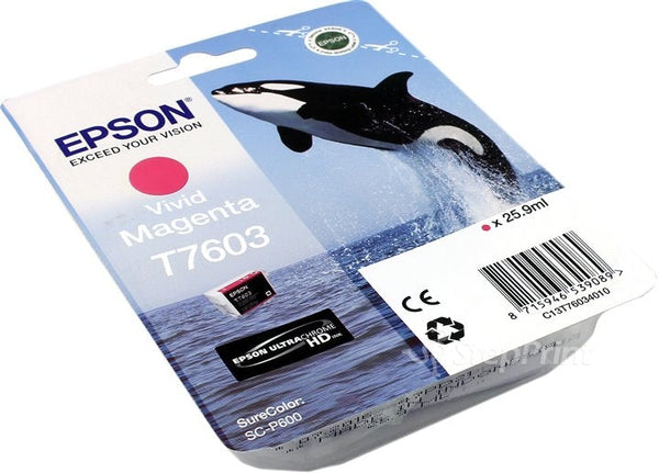 Epson T7603 Killer Whale Vivid Magenta Standard Capacity Ink Cartridge 26ml - C13T76034010 - ONE CLICK SUPPLIES