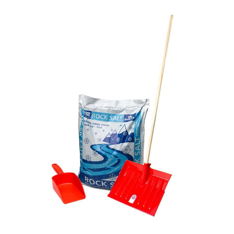 ValueX Salt And Shovel Kit Includes 1 x 25kg Rock Salt 1 Scoop And 1 Snow Shovel 0108058 - ONE CLICK SUPPLIES