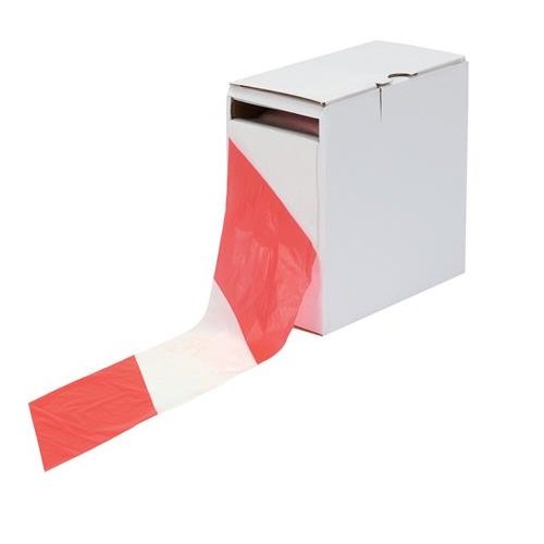 ValueX Barrier Tape 75mm x 500m Red/White - 006-0100 - ONE CLICK SUPPLIES