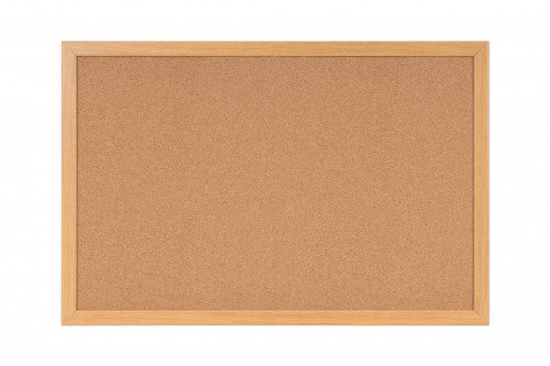 Bi-Office Earth-It Cork Noticeboard Oak Wood Frame 900x600mm - SF132001233 - ONE CLICK SUPPLIES