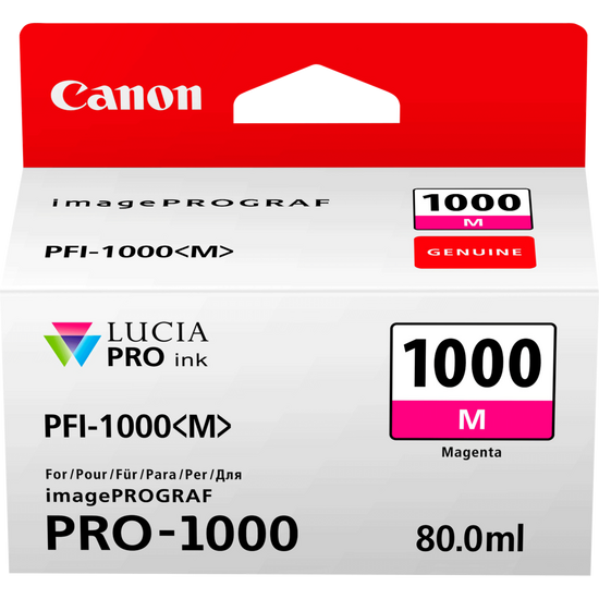 Canon PFI1000M Magenta Standard Capacity Ink Cartridge 80ml - 0548C001 - ONE CLICK SUPPLIES