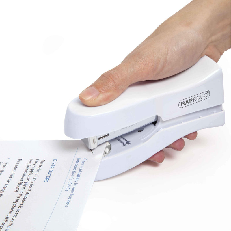 Rapesco Stand Up Space Saving Stapler Plastic 20 Sheet White - 1319 - ONE CLICK SUPPLIES