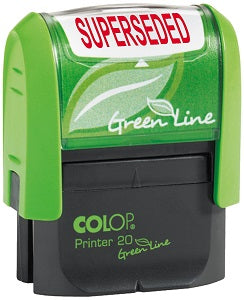 Colop Green Line P20 Self Inking Word Stamp SUPERSEDED 37x13mm Red Ink - C144837SUP - ONE CLICK SUPPLIES