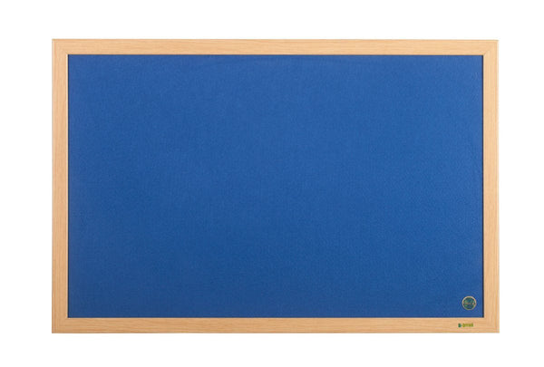 Bi-Office Earth-It Blue Felt Noticeboard Oak Wood Frame 1800x1200mm - FB8543233 - ONE CLICK SUPPLIES