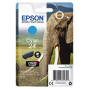 Epson 24 Elephant Cyan Standard Capacity Ink Cartridge 5ml - C13T24224012 - ONE CLICK SUPPLIES