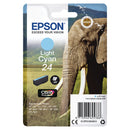 Epson 24 Elephant Light Cyan Standard Capacity Ink Cartridge 5ml - C13T24254012 - ONE CLICK SUPPLIES