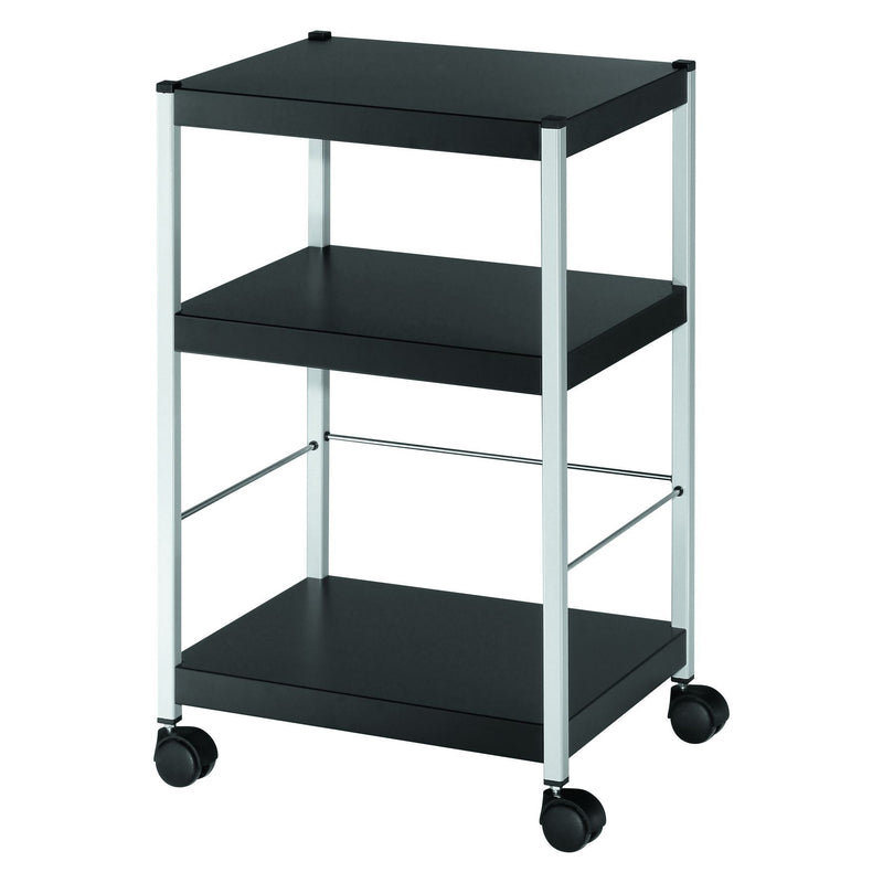 Fast Paper Mobile Trolley Small 3 Shelves Black/Silver - FDP3S01 - ONE CLICK SUPPLIES