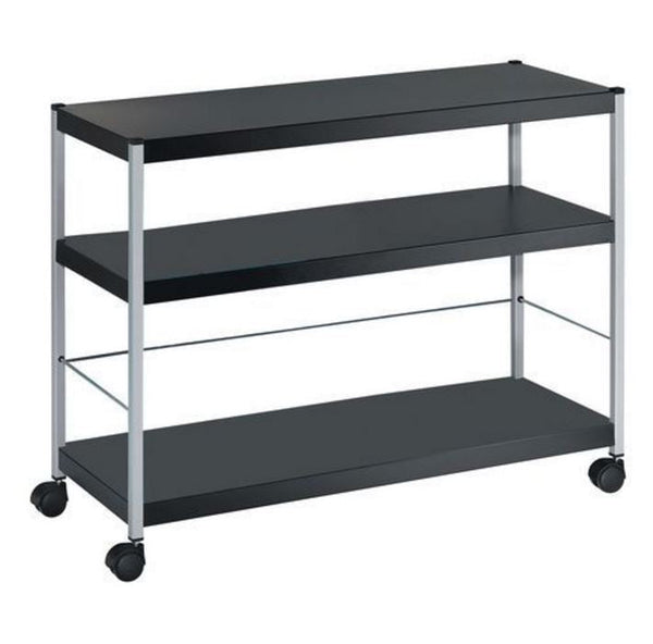 Fast Paper Mobile Trolley Extra Large 3 Shelves Black/Silver - FDP3XL01 - ONE CLICK SUPPLIES