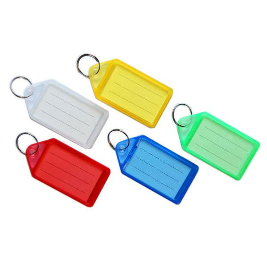 ValueX Sliding Key Tags Plastic Large Assorted Colours (Pack 50) - KTLL50 - ONE CLICK SUPPLIES