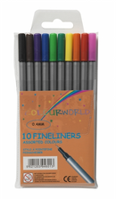 ValueX Fineliner Pen 0.4mm Line Assorted Colours (Pack 10) - 729700 - ONE CLICK SUPPLIES