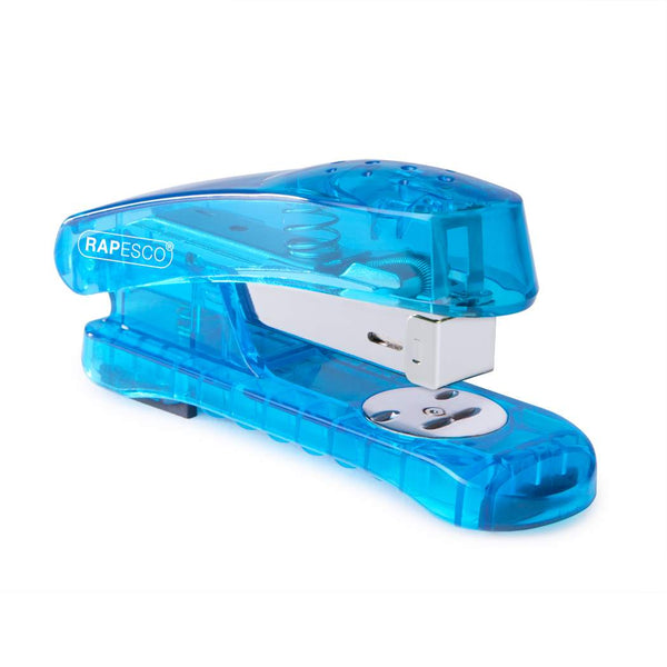 Rapesco Snapper Half Strip Stapler Plastic 20 Sheet Transparent Blue - 1393 - ONE CLICK SUPPLIES