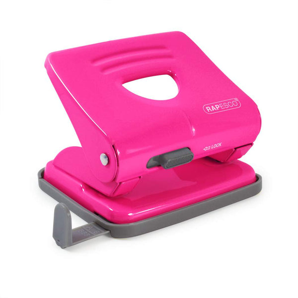 Rapesco 825 2 Hole Punch Metal 25 Sheet Hot Pink - 1360 - ONE CLICK SUPPLIES