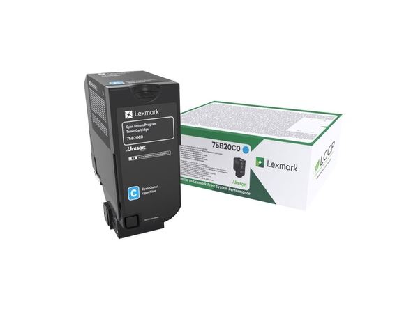 Lexmark Cyan Toner Cartridge 10K pages - 75B20C0 - ONE CLICK SUPPLIES