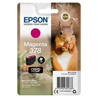 Epson 378 Squirrel Magenta Standard Capacity Ink Cartridge 4ml - C13T37834010 - ONE CLICK SUPPLIES