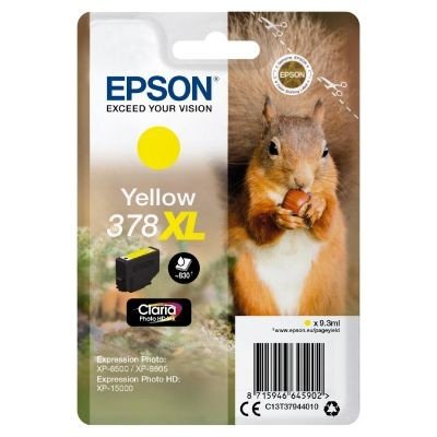 Epson 378XL Squirrel Yellow High Yield Ink Cartridge 9ml - C13T37944010 - ONE CLICK SUPPLIES