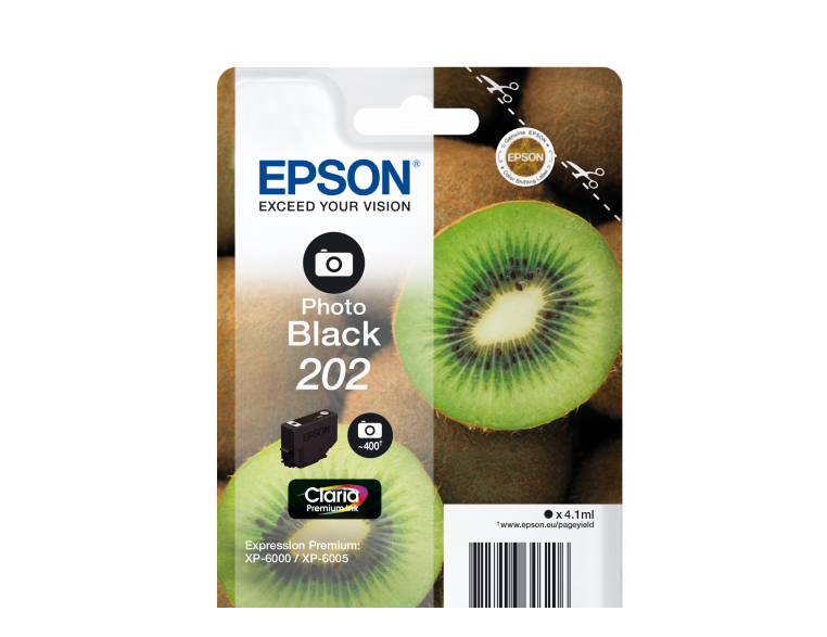 Epson 202 Kiwi Photo Black Standard Capacity Ink Cartridge 4ml - C13T02F14010 - ONE CLICK SUPPLIES