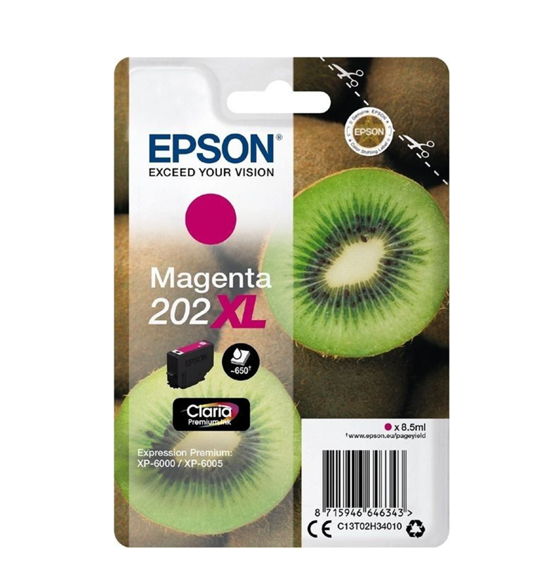 Epson 202XL Kiwi Magenta High Yield Ink Cartridge 8.5ml - C13T02H34010 - ONE CLICK SUPPLIES