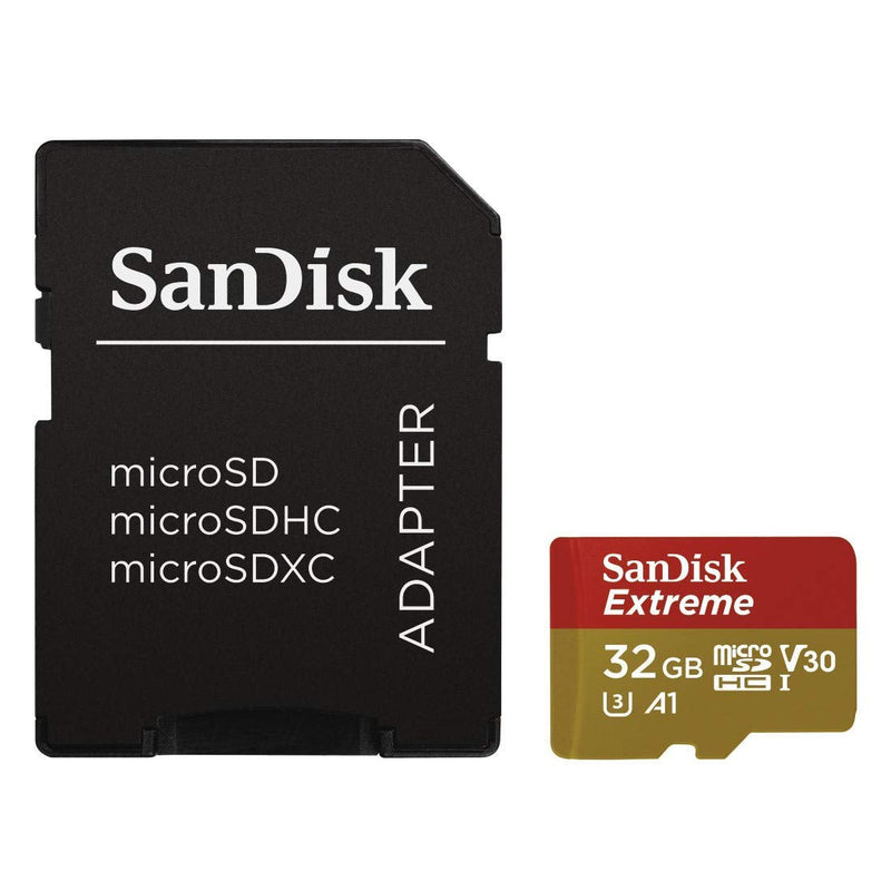 SanDisk Extreme 32GB Class 10 U3 MicroSDHC Memory Card and Adapter - ONE CLICK SUPPLIES