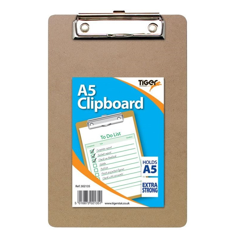 Tiger A5 Masonite Clipboard - ONE CLICK SUPPLIES