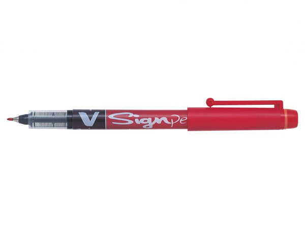 Pilot V Sign Liquid Ink Pen 2mm Tip 0.6mm Line Red (Pack 12) - 301101202 - ONE CLICK SUPPLIES