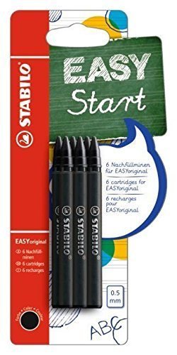 STABILO EASYoriginal RefillsBlack (Pack 6) - B-47709-10 - ONE CLICK SUPPLIES