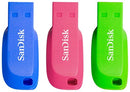 SanDisk 16GB USB 2.0 Cruzer Blade Flash Drives 3 Pack Blue Green and Pink - ONE CLICK SUPPLIES