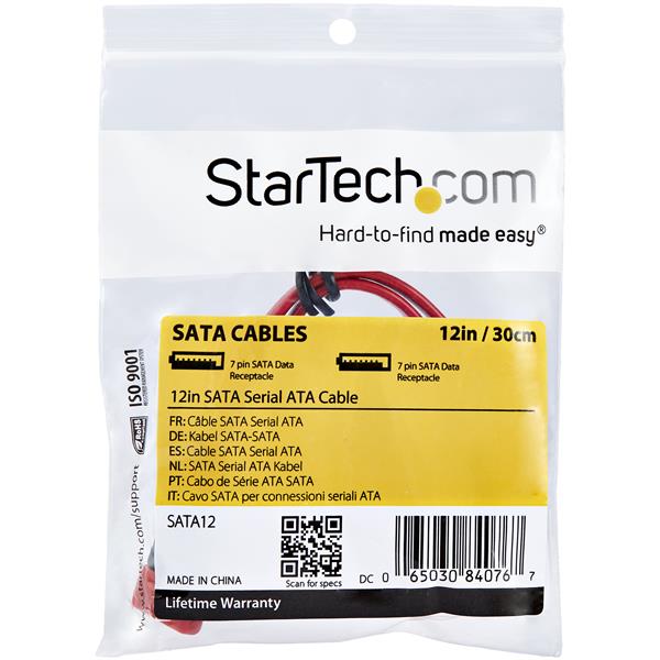 StarTech.com 12in SATA Serial ATA Cable - ONE CLICK SUPPLIES