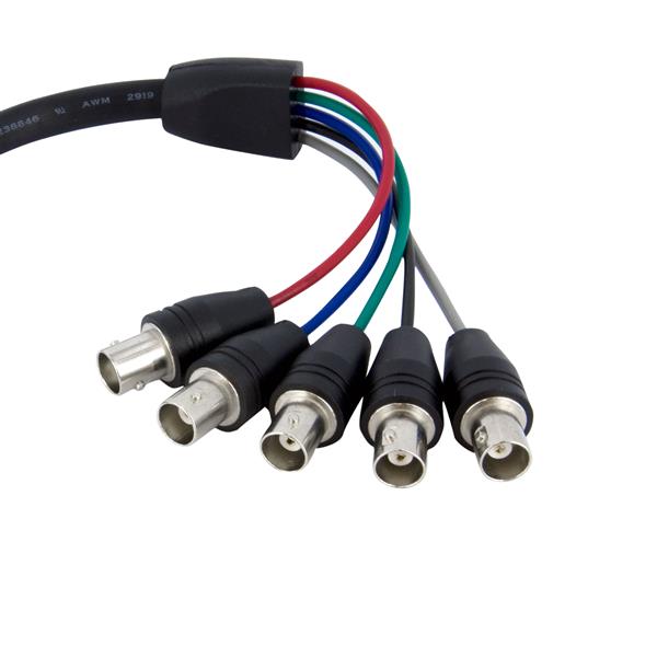 StarTech.com 1ft Coax HD15 VGA TO 5 BNC Monitor Cable - ONE CLICK SUPPLIES