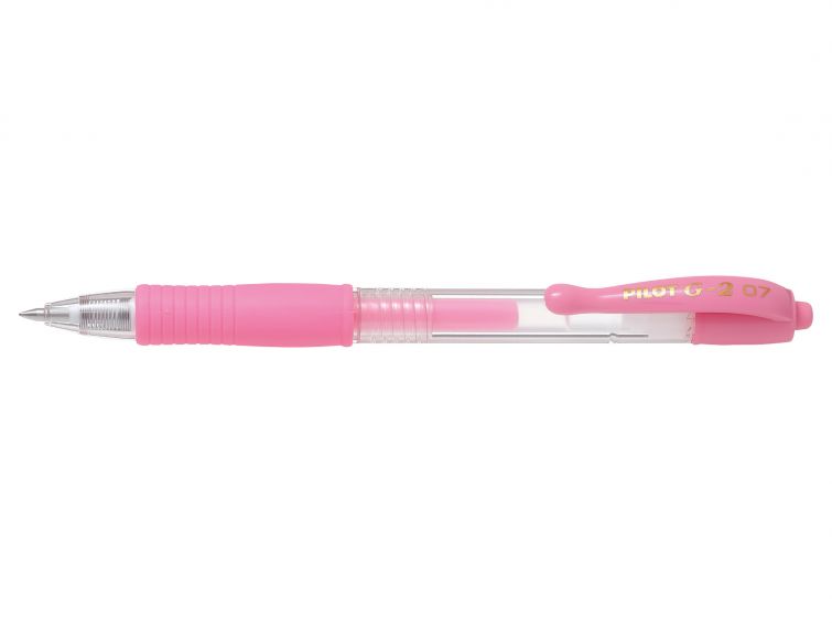 Pilot G-207 Retractable Gel Rollerball Pen 0.7mm Tip 0.39mm Line Pastel Pink (Pack 12) - 47101209 - ONE CLICK SUPPLIES