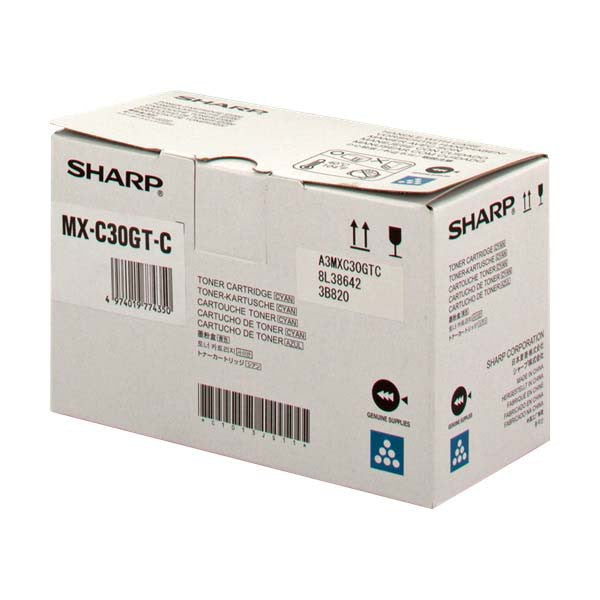 Sharp Cyan Toner Cartridge 6k pages - MXC30GTC - ONE CLICK SUPPLIES