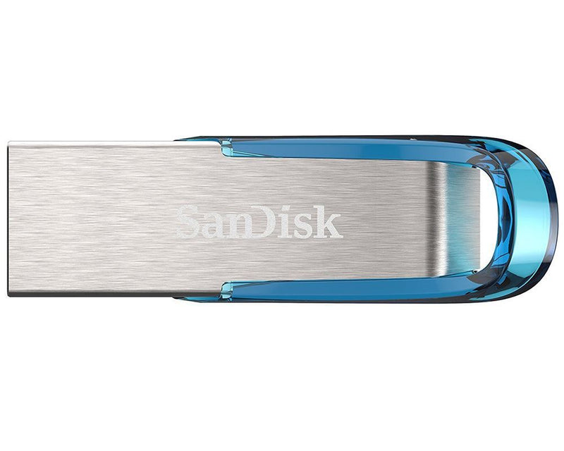 SanDisk 32GB Ultra Flair USB3.0 Tropical Blue Capless Flash Drive Up to 150Mbs Read Speed - ONE CLICK SUPPLIES