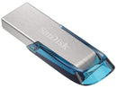 SanDisk 32GB Ultra Flair USB3.0 Tropical Blue Capless Flash Drive Up to 150Mbs Read Speed - ONE CLICK SUPPLIES