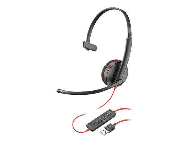 Poly Blackwire C3210 Mono USBA Black Headset - ONE CLICK SUPPLIES