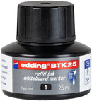 edding BTK 25 Bottled Refill Ink for Whiteboard Markers 25ml Black - 4-BTK25001 - ONE CLICK SUPPLIES