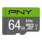 PNY 64GB Elite CL10 UHS1 MicroSDXC and AD - ONE CLICK SUPPLIES