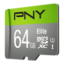 PNY 64GB Elite CL10 UHS1 MicroSDXC and AD - ONE CLICK SUPPLIES