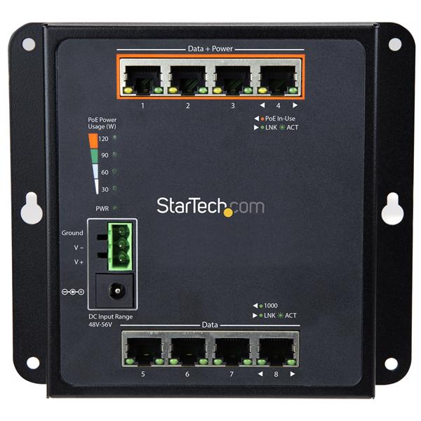 StarTech.com GbE Switch 8 Port 4 PoE Plus Managed - ONE CLICK SUPPLIES