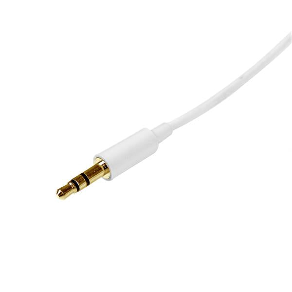 StarTech.com 2m White Slim 3.5mm Audio Cable MM - ONE CLICK SUPPLIES