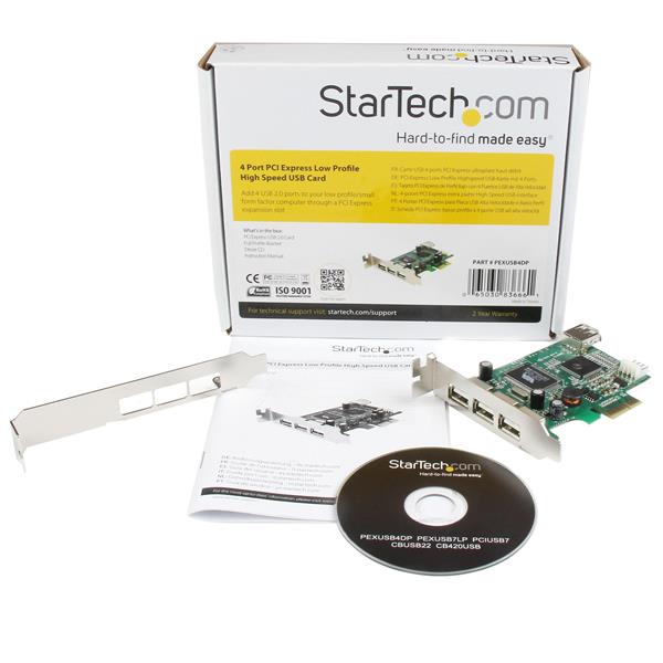 StarTech.com 4 Port PCIE Low Profile USB 2.0 Card - ONE CLICK SUPPLIES