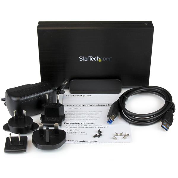 StarTech.com USB 3.1 Enclosure for 3.5in SATA Drives - ONE CLICK SUPPLIES