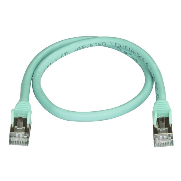 StarTech.com 0.5m Aqua Cat6a Ethernet STP Cable - ONE CLICK SUPPLIES