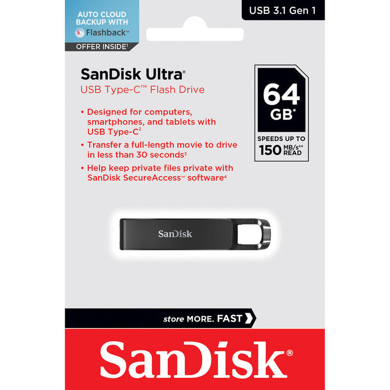 SanDisk Ultra 64GB USB-C Slide Flash Drive - ONE CLICK SUPPLIES