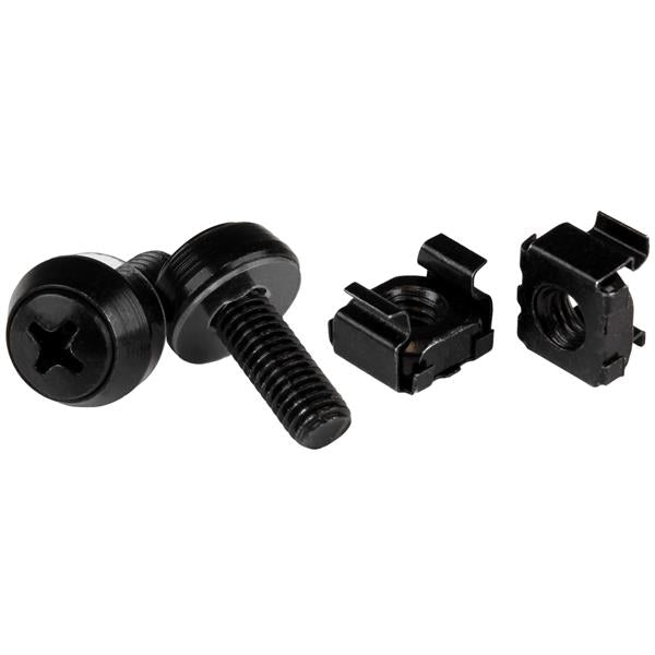 StarTech.com M6x12mm Screws and Cage Nuts x100 Black - ONE CLICK SUPPLIES