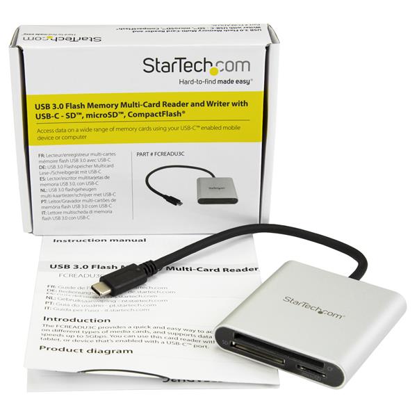 StarTech.com USB 3.0 Flash Multi Card Reader USB C - ONE CLICK SUPPLIES