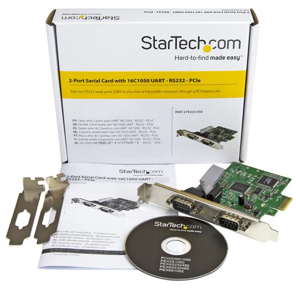 StarTech.com 2PT PCIe Serial Card with 16C1050 UART - ONE CLICK SUPPLIES