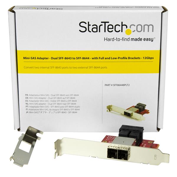 StarTech.com MiniSAS Adapter Dual SFF 8643 to 8644 - ONE CLICK SUPPLIES