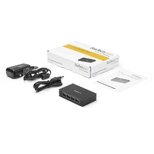 StarTech.com 7 Port Black USB 2.0 Hub - ONE CLICK SUPPLIES