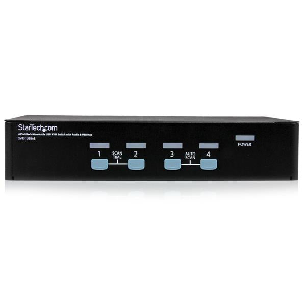 StarTech.com 4PT RM USB KVM Switch with Audio USB Hub - ONE CLICK SUPPLIES