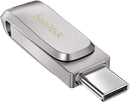 SanDisk Ultra Dual Drive Luxe 32GB USB A USB C Stainless Steel Flash Drive - ONE CLICK SUPPLIES