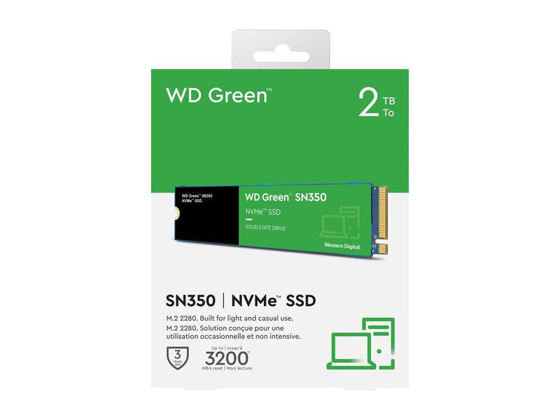 Western Digital Green 2TB PCIe G3 QLC NVMe M.2 Internal Solid State Drive - ONE CLICK SUPPLIES